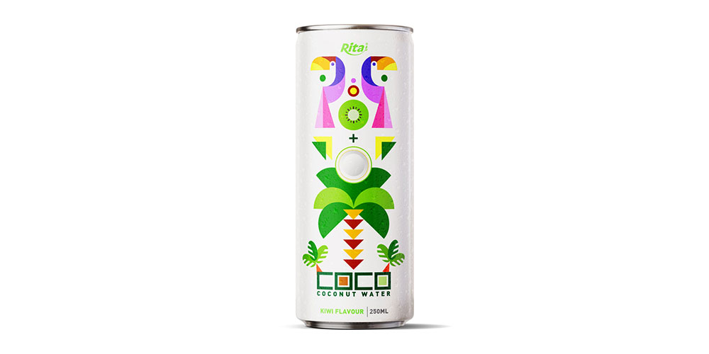 Coco Water With Kiwi Flavor 250ml Slim Can Rita Brand